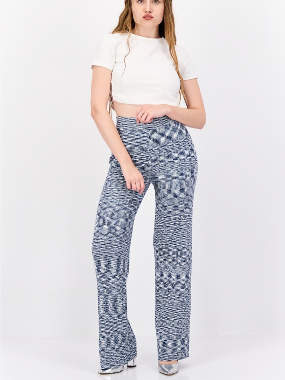 NIA Revolve Regular Fit Wide Leg Space Palazzo in Blue Size Small